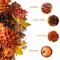 Set of 2 27"H Fall Dahlia Pumpkin, Leaf and Berry Teardrop Swag